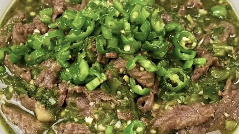 自家用烧椒豆花牛肉做法简单又下饭