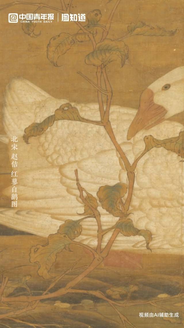 图知道 | 《红蓼白鹅图》：红蓼花开 白鹅理翎