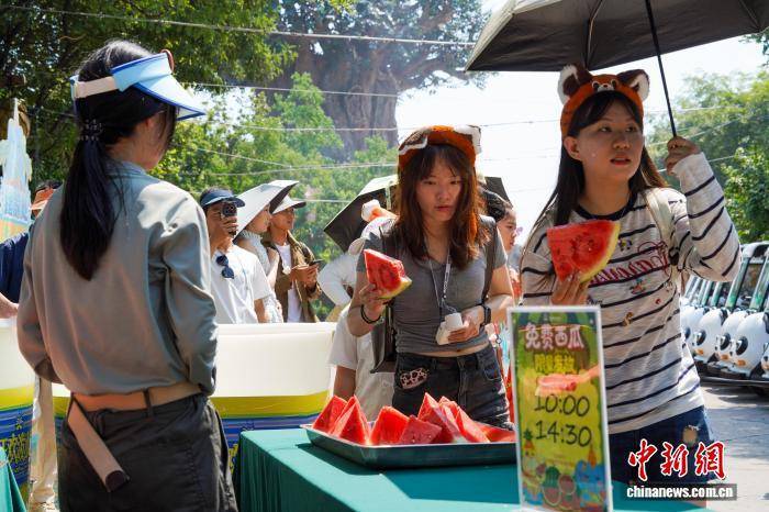 河南郑州：景区西瓜免费送 助农迎客两相宜