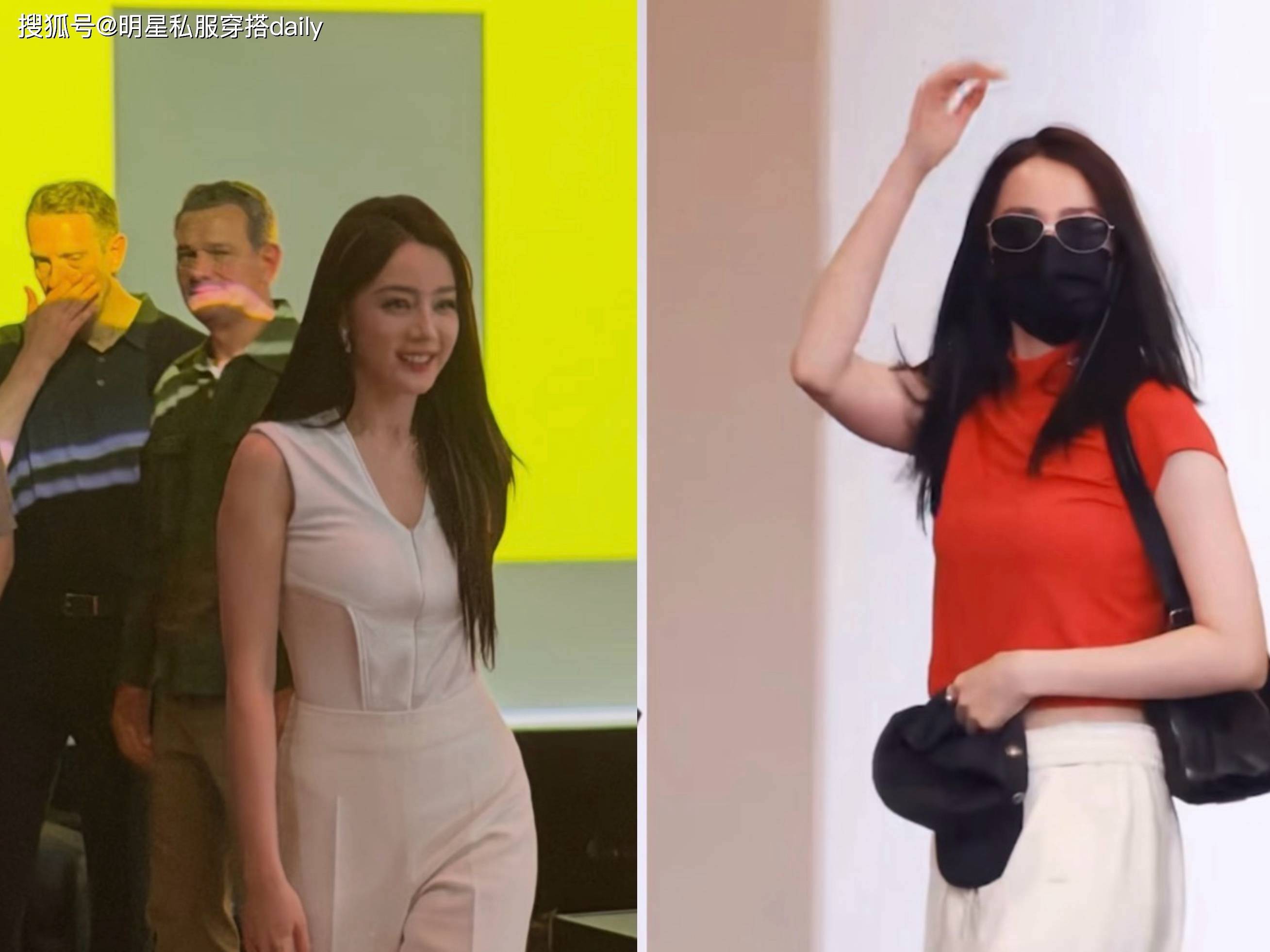 迪丽热巴封神夏日穿搭！明艳红白撞色+纯白女神风，美到自带滤镜