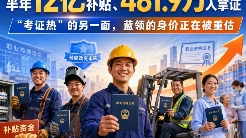 “考证热”背后：蓝领技能价值提升，高级工及以上占比近四成