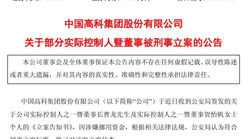 600730,两名实控人被刑事立案