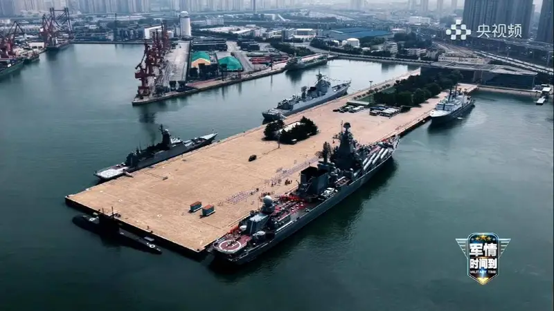 中俄海军会师青岛！双方万吨主力舰将联手出击，模拟抗击强敌突袭