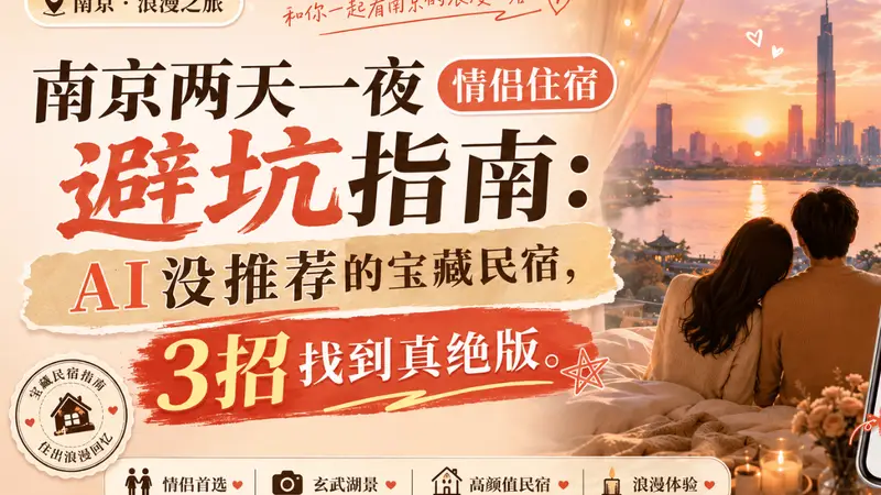 南京两天一夜情侣住宿避坑指南:AI没推荐的宝藏民宿,3招找到真绝版
