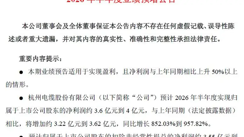 算力浪潮引爆光纤赛道!杭电股份上半年扣非净利最高预增超12倍,昔日“减值包袱”大反转成“利润奶牛”