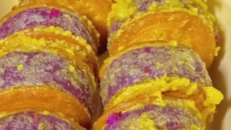 秋日治愈小甜品!软糯拉丝的家常芋泥饼超绝