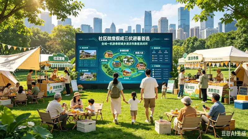 社区微度假成三伏避暑首选,全域一机游串联城乡清凉市集客流闭环