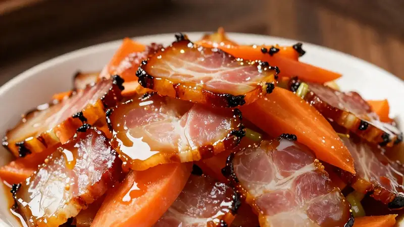 腊肉和胡萝卜的“天作之合”!教你炒出金黄透亮的家常至味