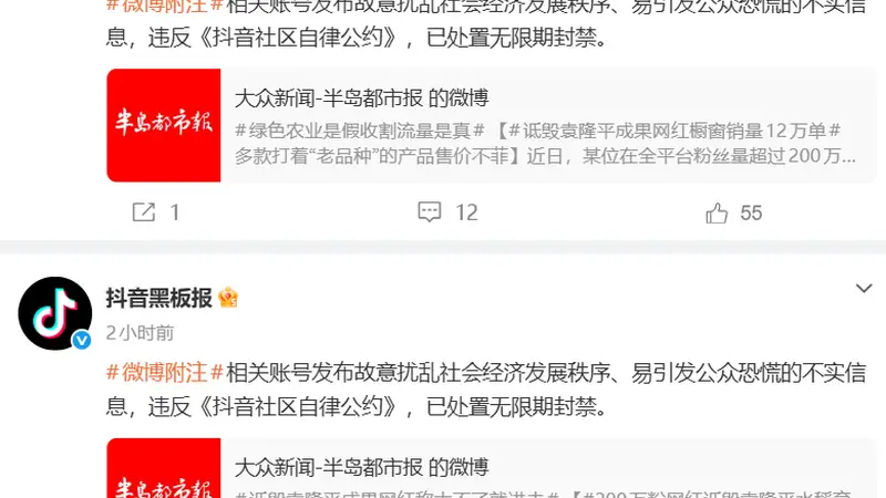 该!200万粉网红诋毁袁隆平成果被永久封禁,结果大快人心